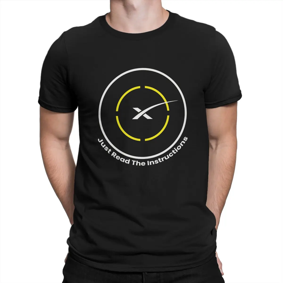 Just Read The Instructions SpaceX Landing Droneship Classic T Shirt Vintage Punk Men's Tshirt O-Neck  Men Clothing