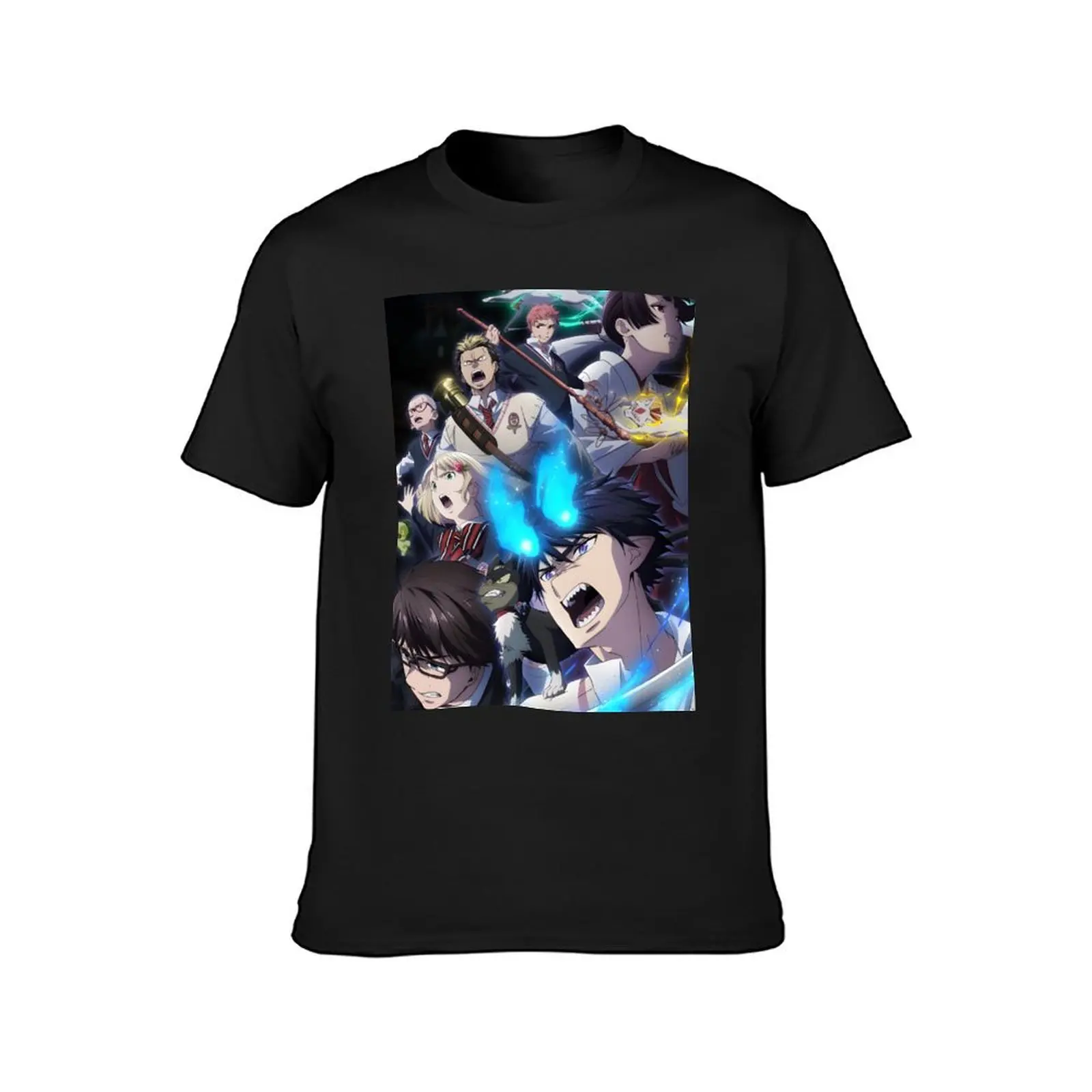 Ao no Exorcist-Okumura Rin, Okumura Yukio, Kamiki Izumo, Miwa Konekomaru T-Shirt anime t shirts for men graphic