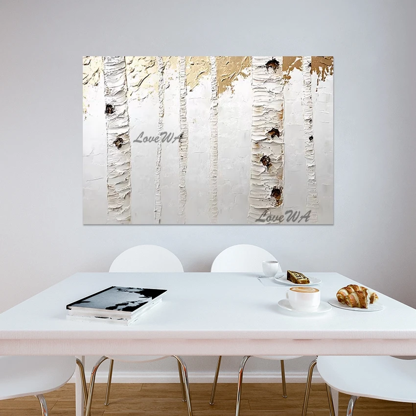 

No Framed, Gold Foil Design, Thick Texture Abstract Modern Oil Painting, Decorative Canvas Art, Wall Pictures For Living Room