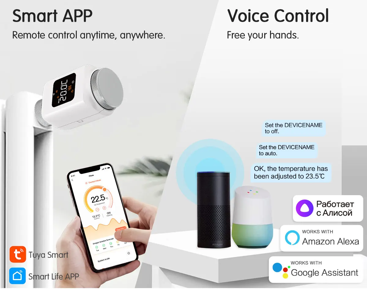 WLAN-Thermostatventil Tuya Smart TRV Programmierbarer Stellantrieb Thermostat Temperaturregler Alexa Google Home – Detail 5