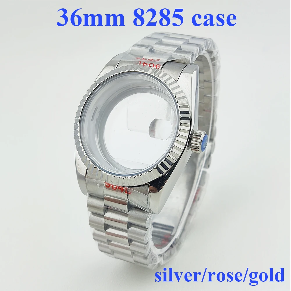 

36/39mm Watch Case 8285 Case Sapphire Crystal Glass Stainless Steel Case Watch Parts for 8285 Movement 29mm Dial