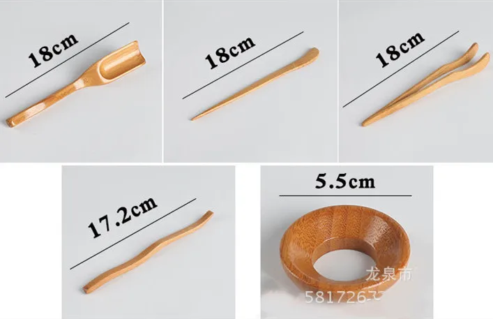 Di legno di Cerimonia Del Tè Utensili Set di Bambù Cucchiaini di Tè Ago Tè Pinzette Clip di Filtro Tong Tubo Tè, Articoli E Attrezzature Utensili Da Cucina