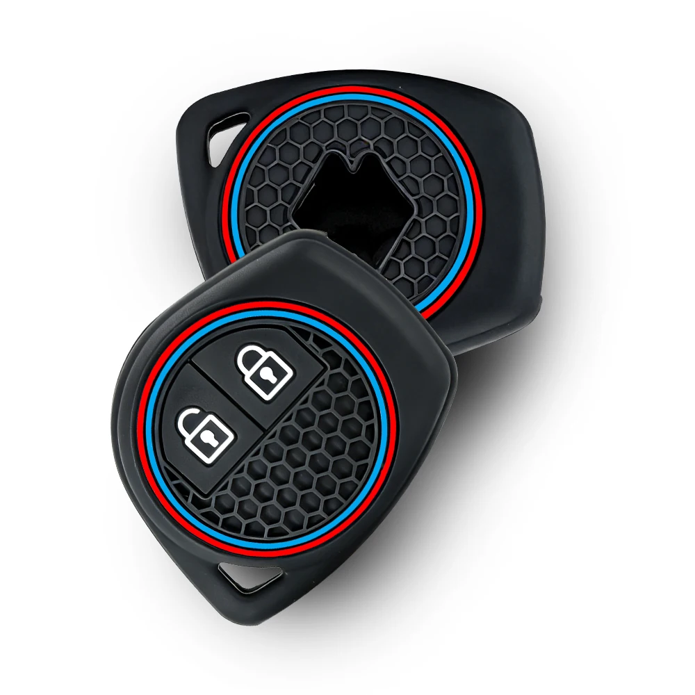 Étui de clé de voiture en caoutchouc de silicone à 2 boutons pour SUZUKI SX4 SWIFT LIANA VITARA JIMNY ALTO IGNIS ESTEEM Housse de clé à distance