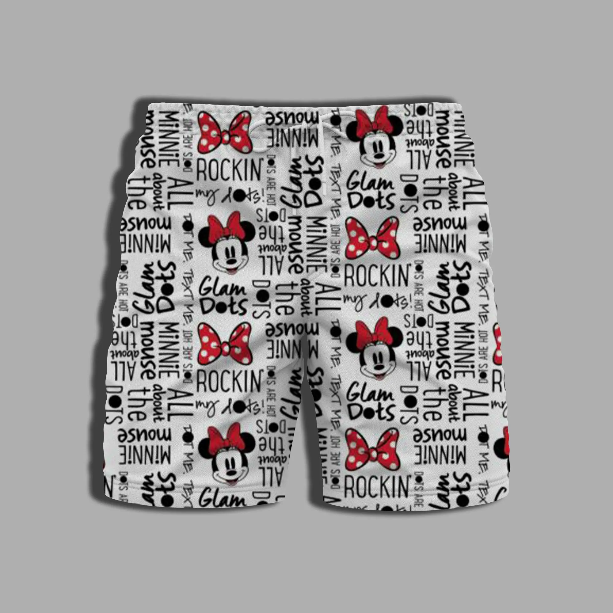 Fato de banho impresso Mickey para homens e mulheres, calções de praia, maiô, roupa de banho, calças de verão, roupas masculinas