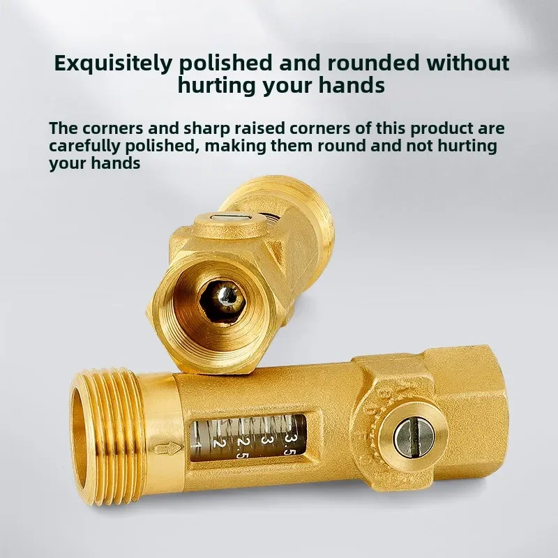 Copper flow balance valve solar workstation balance controller pipeline with ball valve flow meter float adjustment