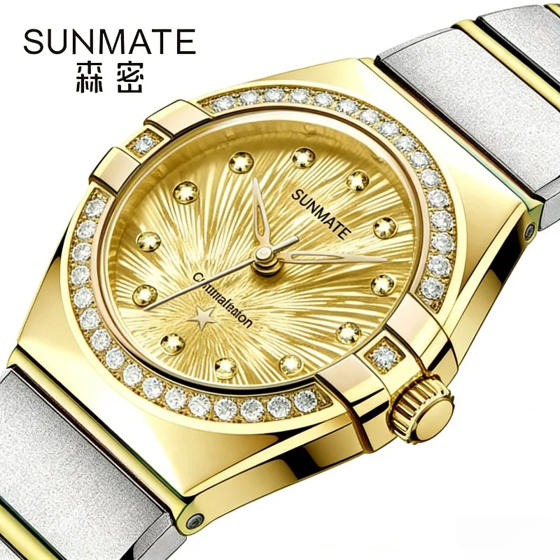 SUNMATE's Top-tier Luxury Women's Watch, A Stylish and Elegant Quartz Watch for Ladies, with A Waterproof Stainless Steel Strap