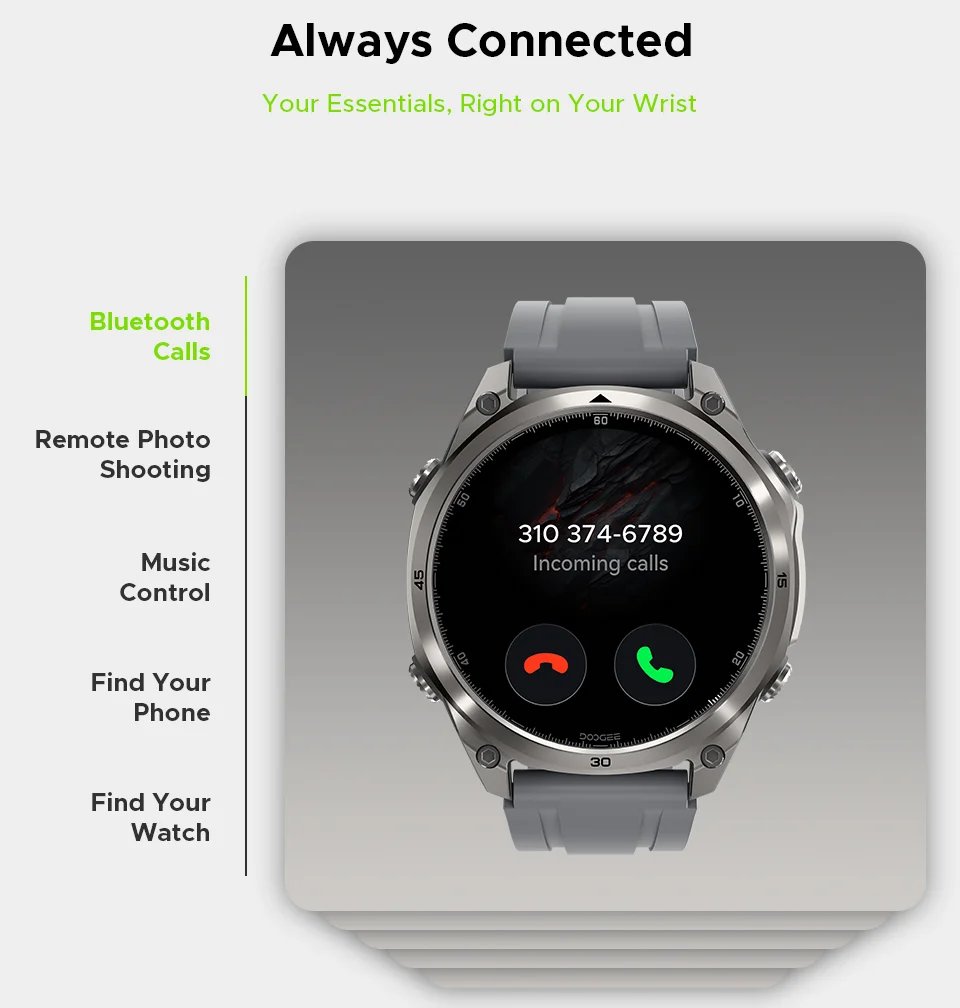 DOOGEE ANYWISE W1 Lite Smartwatch 5ATM Wasserdicht 1,43'' Bildschirm 178 Sportmodi 24-Stunden-Gesundheitsüberwachung Erinnerungsfunktion – Detail 14