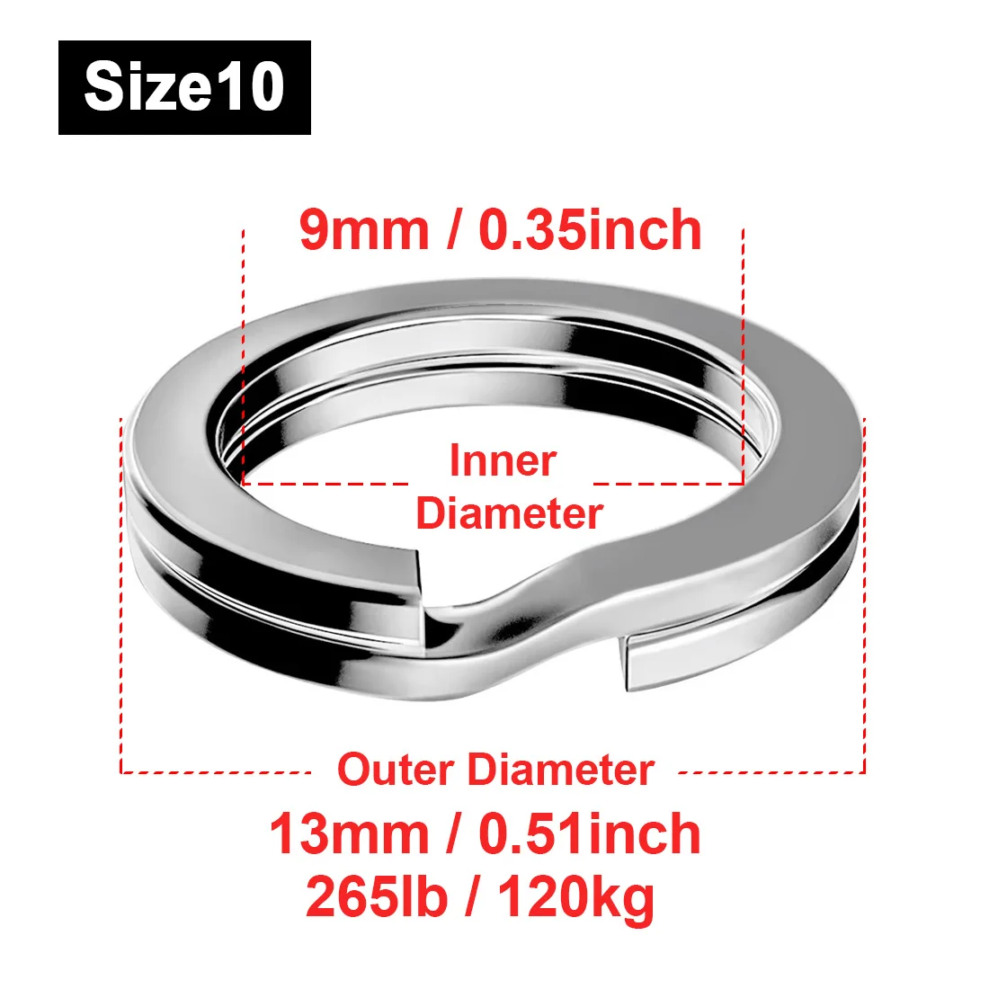 FishTrip 30-50 stks/partij Split Ring Vissen Lokken Connector 3-12mm Rvs Terminal Tackles Vissen medeplichtige Zoutwater