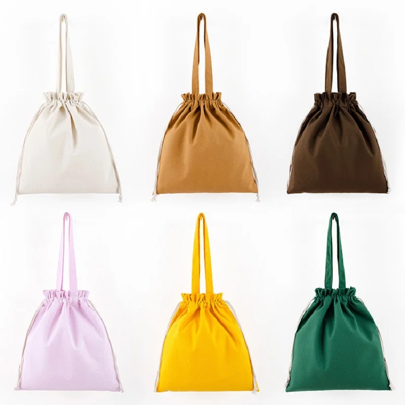 2022 Fashion Shoulder Handbags Colorful Cotton Canvas Bags Eco-Friendly Shopping Tote Bags Beach Handbags Can Be Customized