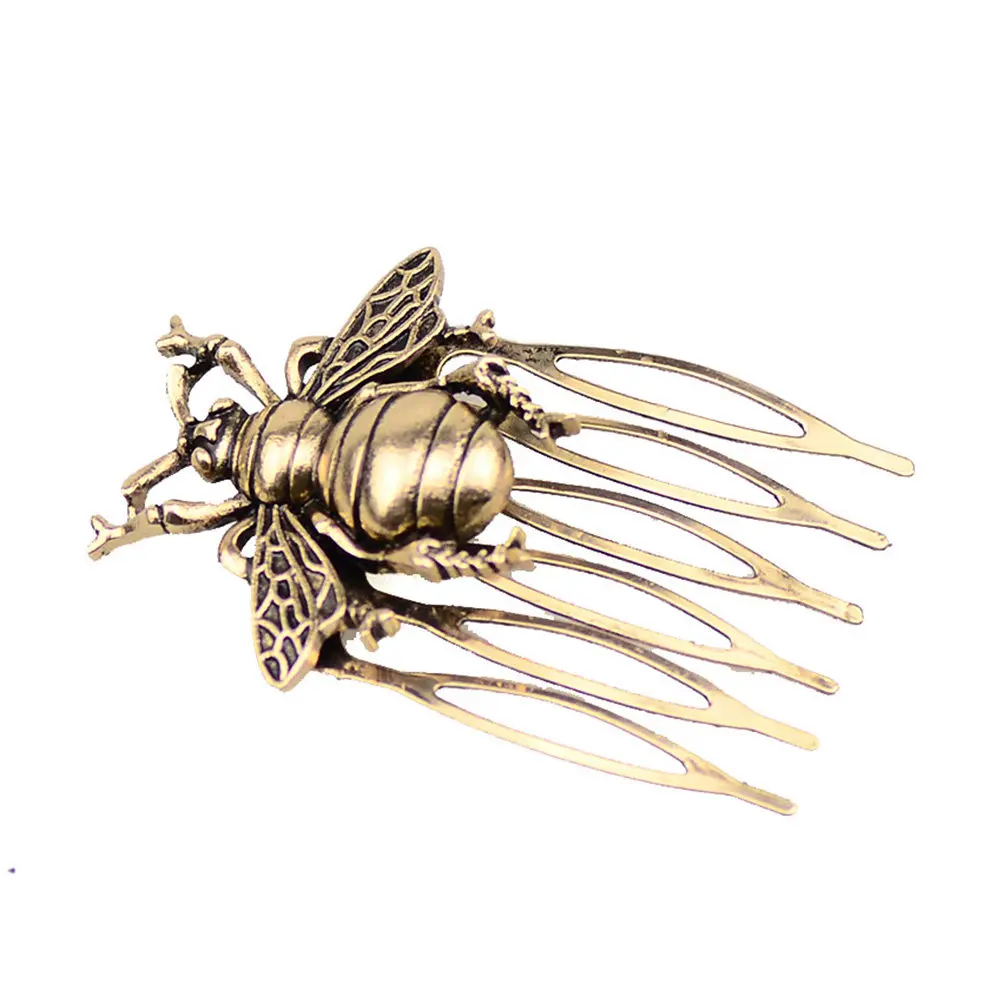 

6Pcs Alloy Hair Comb for Women Bee Shaped Retro Vintage Hair Accessory Elegant DIY Styling Comb Party Daily Wear Gift
