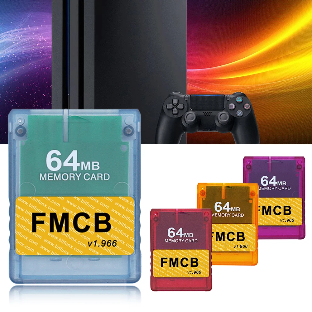 cartao-de-memoria-free-mcboot-v1966-de-8mb-16mb-32mb-64mb-com-carcaca-transparente-e-opl-para-console-de-jogos-playstation2