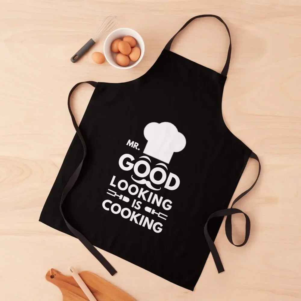 

Gift for men who love to grill, barbeque and smoke meat / mister good looking is cooking Apron for women with pocket Apron