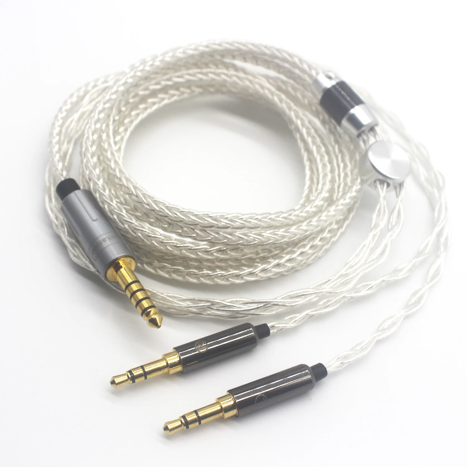 Сбалансированный посеребренный Плетеный сменный кабель Youkamoo 4,4 мм для наушников Onkyo A800 Philips Fidelio X3
