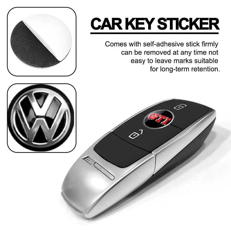 10/20PCS 14MM Car Key Emblem Badge Sticker Auto Control Key Logo Decal Accessories For Volkswagen VW GTI Golf Jetta Touran Rline