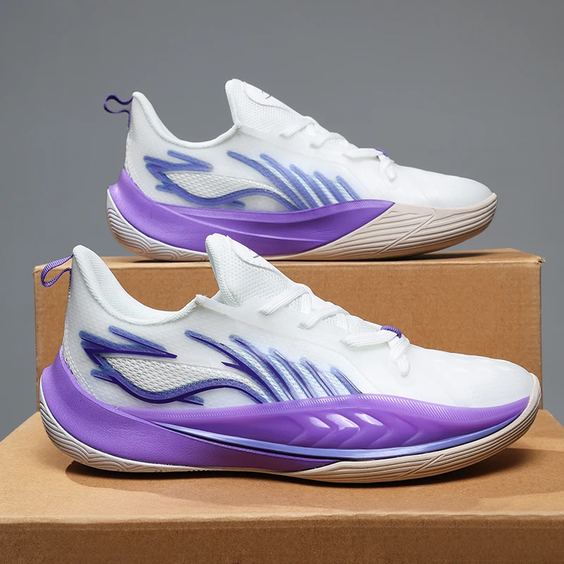 

Light Duty Training Basketball Shoes Sweat Absorbing Breathable Upper Tough Rubber Outsole Shock Cushion Outdoor Daily