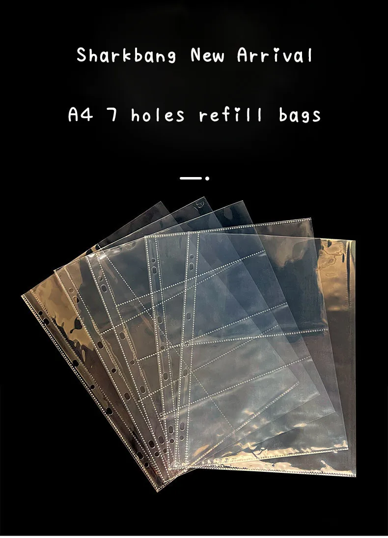 Sharkbang 10 Stück A4-Binderhüllen, 7 Löcher, Postkarten, Aufkleber, Organizer, 11 Designs, PP-Nachfüllring, Taschen, Schreibwarenzubehör – Detail 18