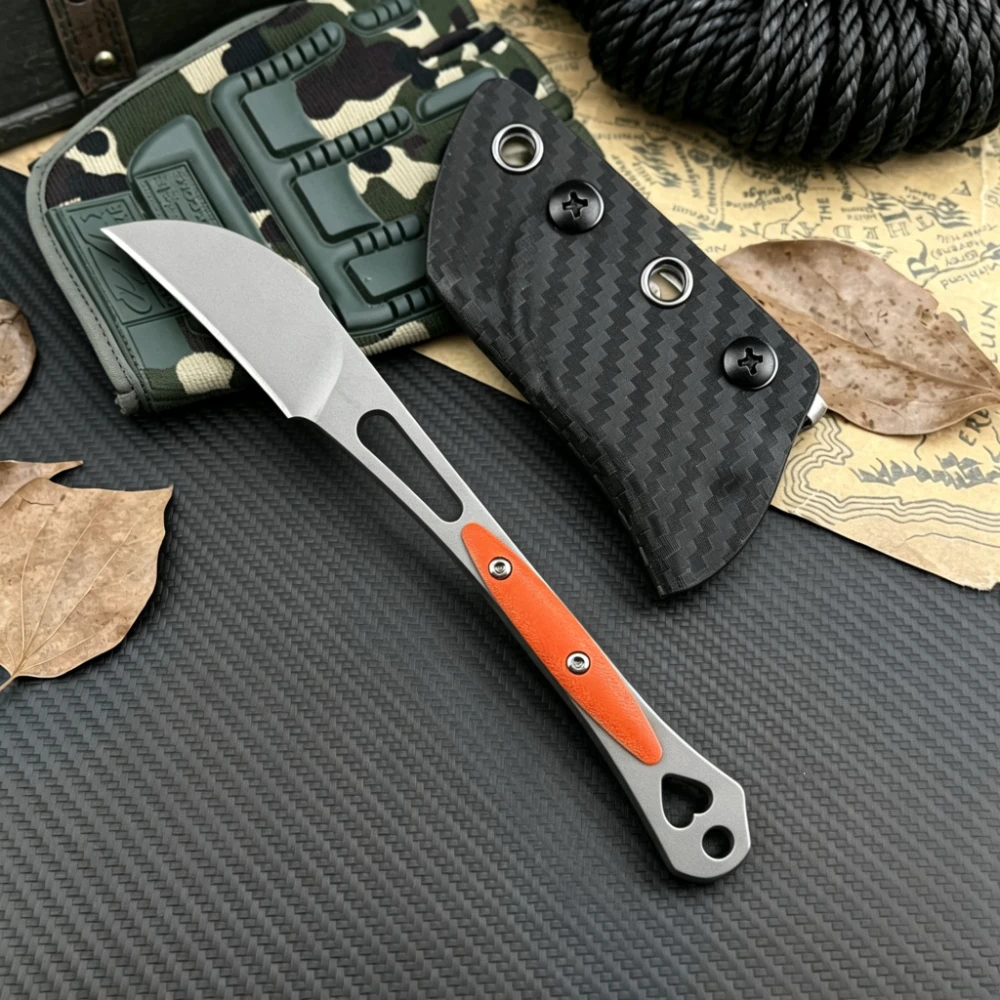 Compact Jungle Fixed-Blade Knife with Portable Outdoor Pouch Personal Knife Adventure Rescue Cutting Camping Tool Perfect Gift