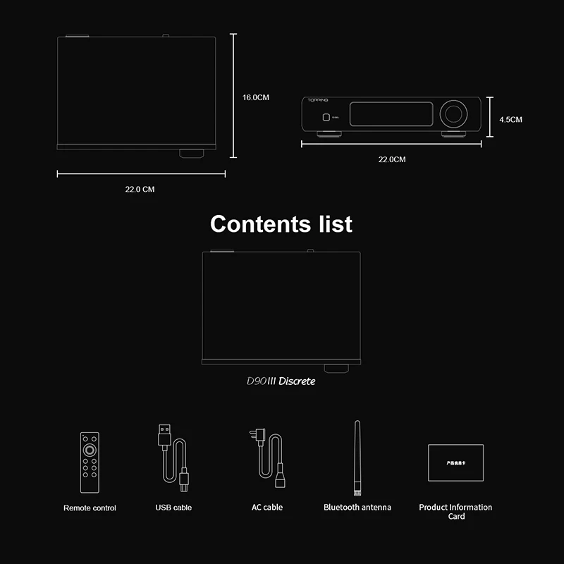 TOPPING D90 III Discrete Fully Balanced HiFi DAC PCM768 DSD512 BT5.1 Support LDAC with Remore Control Hi-Res Decoder