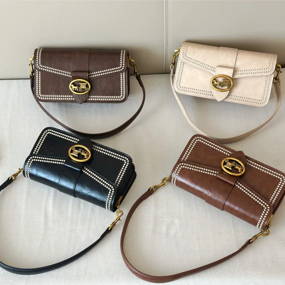 

Brand women's retro baguette bag, women's 2025 new autumn and winter high-end fashion single shoulder crossbody small square bag