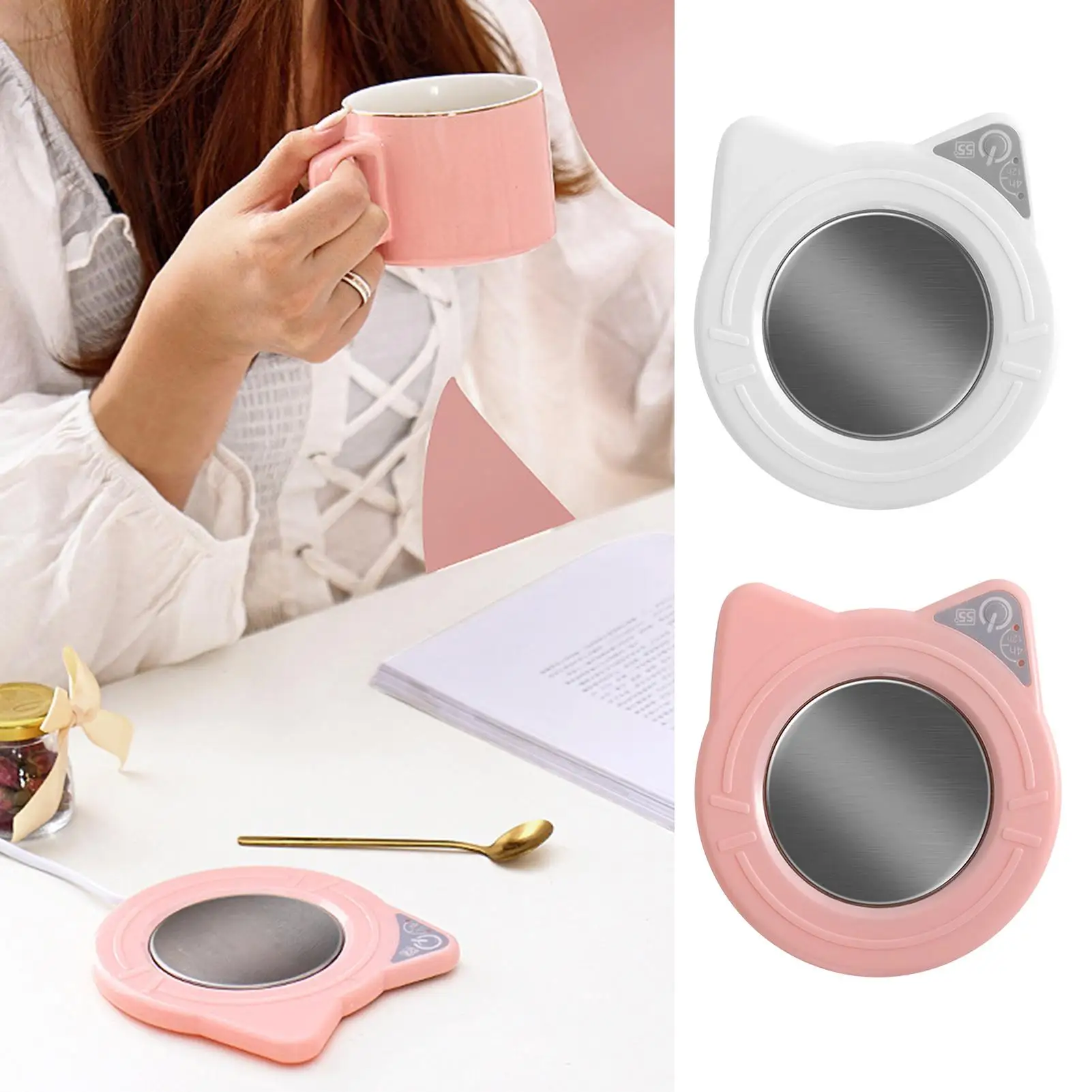 Calentador de tazas eléctrico con apagado automático, Control inteligente de temperatura preciso, calentador de leche y agua, placa calentadora de tazas de café para bebidas de Coco para el hogar