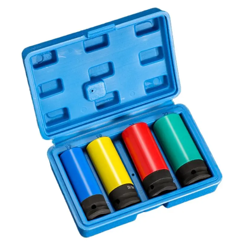 AA05 Drive Wheel Protector Impact Socket Impact Sleeve Set Plastic Sleeves 17Mm, 19Mm, 21Mm, And 22Mm