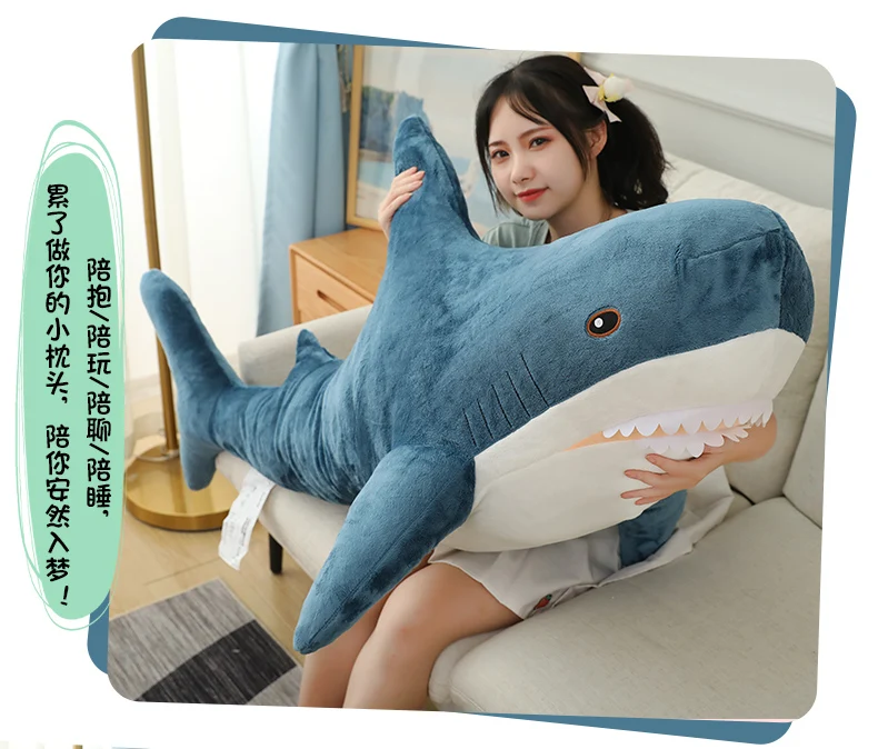 15-140cm kawaii rosa Hai Plüsch tier Riesen Stofftier große weiche Puppe Wal Delphin lange Schlaf kissen Mädchen Geschenk für Kinder – Detail 8