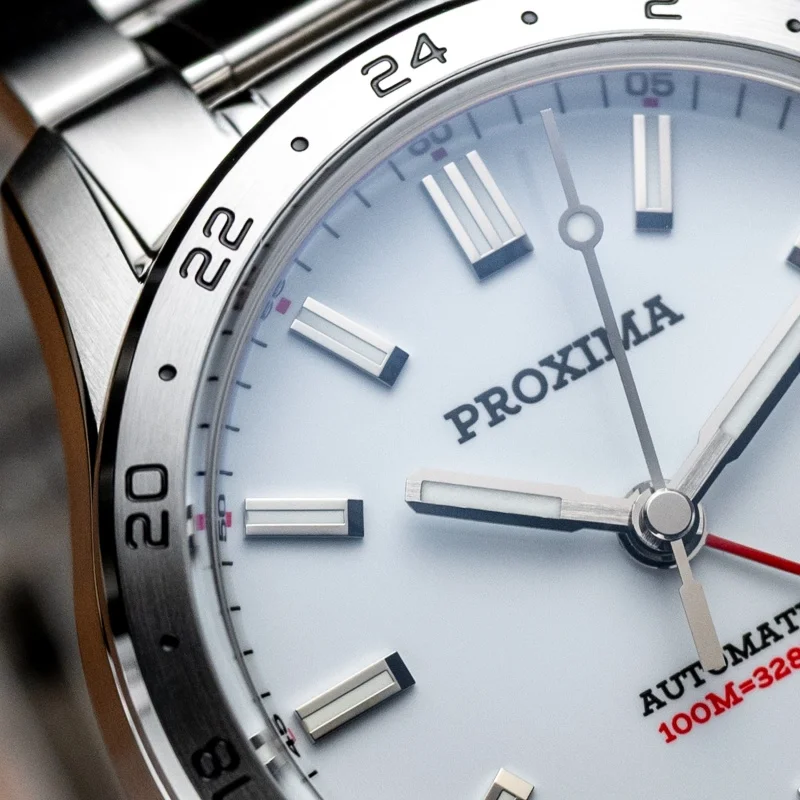 بروكسيما ساعة أوتوماتيكية للرجال عسكرية 39 مللي متر بتوقيت جرينتش ساعة يد ميكانيكية غواص 10ATM مقاوم للماء BGW-9 مينا مضيئة NH34 #5