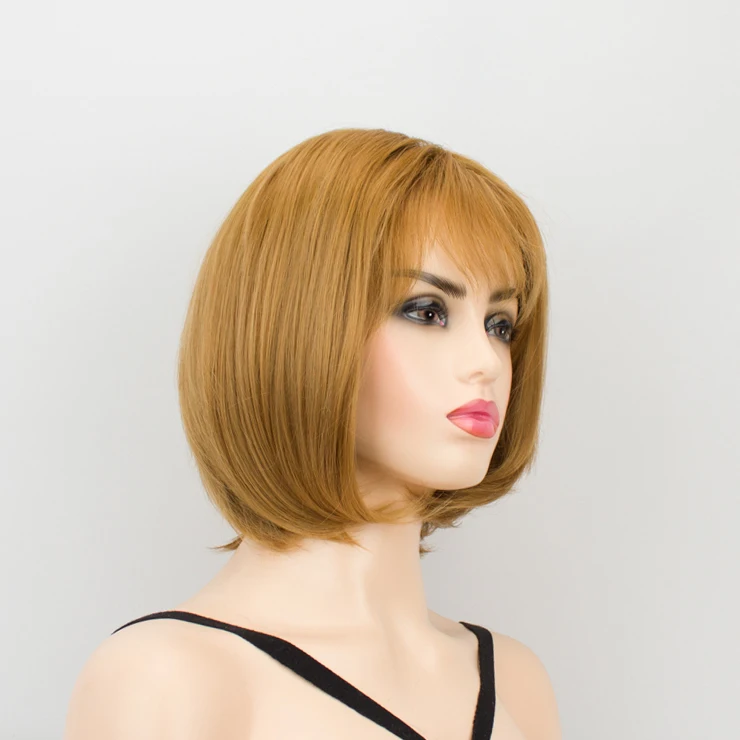 Light Brown Short Pixie Cut Hairstyles Women's Straight Synthetic Hair Wigs Capless Wigs 8 Inch