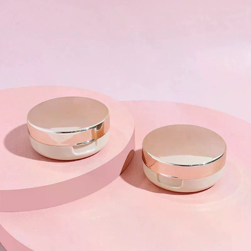 6 جرام وسادة هوائية فارغة علبة منتفخة محمولة لمستحضرات التجميل مع مرآة إسفنجية لبودرة كريم أساس BB