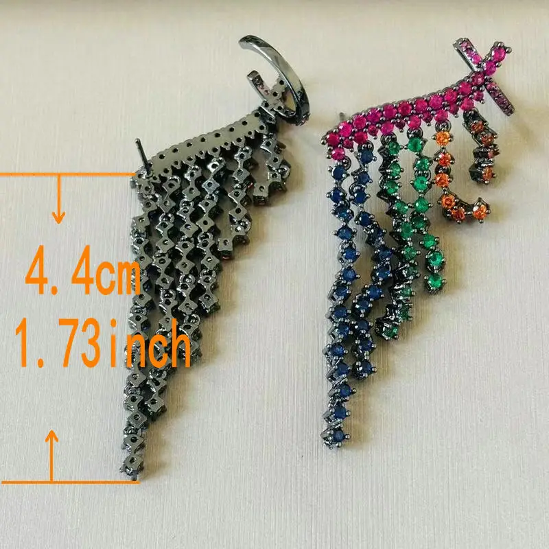 Bilincolor Vintage Rainbow Tassel Earring for Women