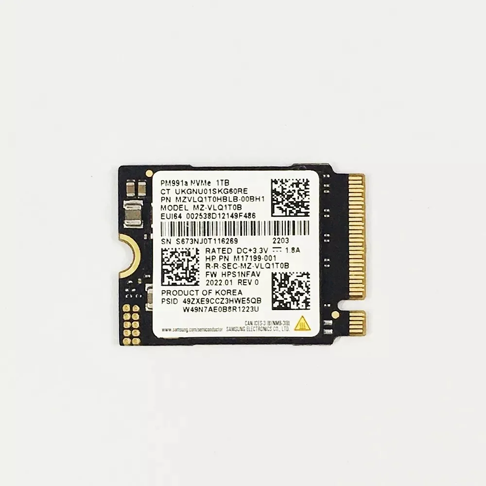 PM991A 256 ГБ 512 ГБ 1 ТБ SSD M.2 2230 Внутренний твердотельный накопитель PCIe PCIe 3.0x4 NVME SSD для Microsoft Surface Pro 7+ Steam Deck