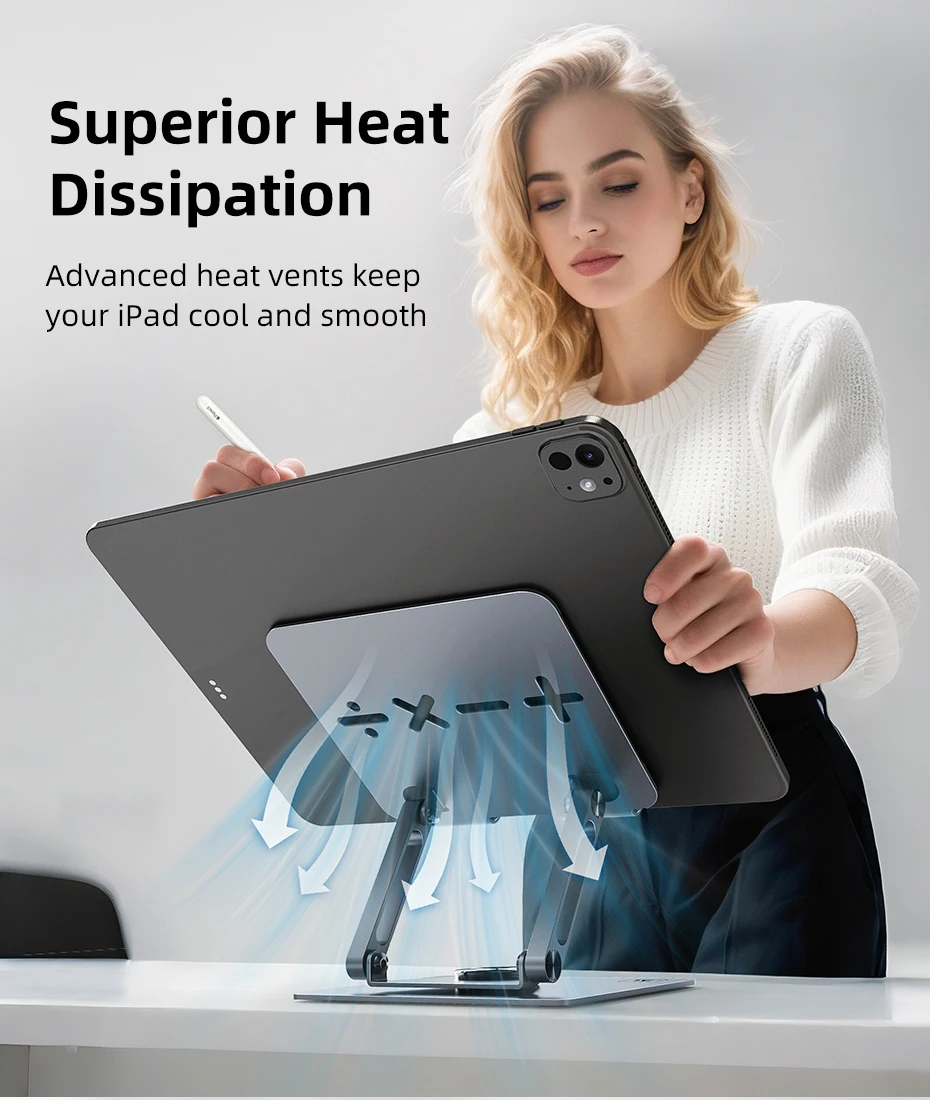 CABLETIME 360° ° Rotation Tablet Ständer für iPad Einstellbare Aluminium Faltbare Desktop Ständer Halter Für Ipad Pro/Air/Mini Schalter2 1 – Detail 7