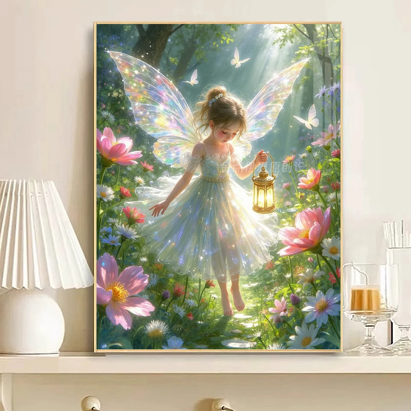 

Cute Girl Cartoon Diamond Painting Handmade Cross Stitch Bedroom Decor Modern Simple Style No Frame Required Artwork