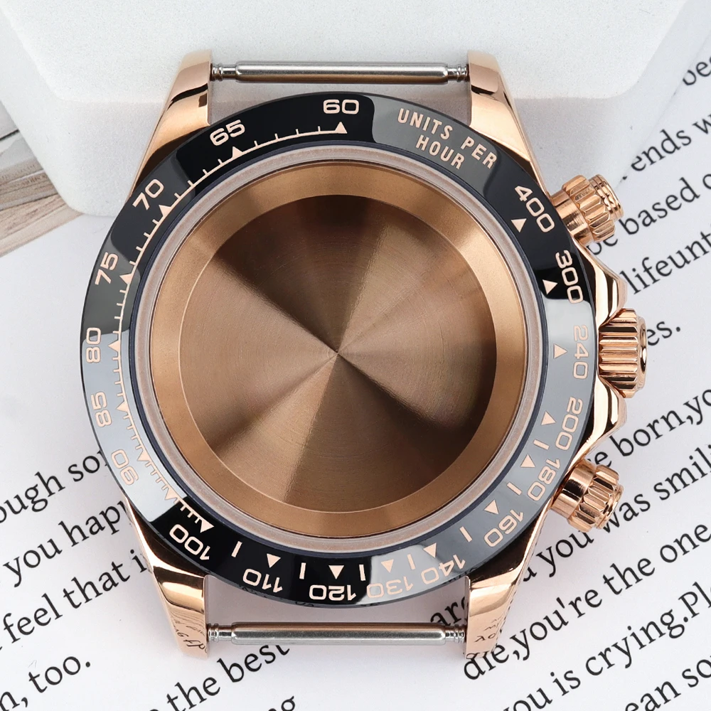 

VK63 Case 39MM 316L Stainless Steel Watch Case Sapphire Crystal Glass For Seiko VK63 Quartz Movts Daytona Watch Accessory Parts