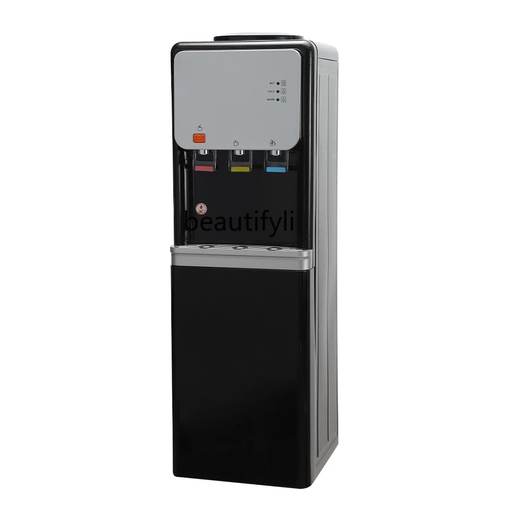 

Hot and cold water room temperature multi-functional 3-head dual-frequency household vertical water dispenser
