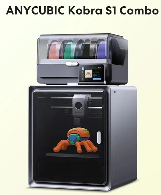 3D Printer High Precision Core XY Stable Structure Ultra-Quiet Max Speed 600mm/s 3D Printer Anycubic Kobra S1 Combo Multi-Color
