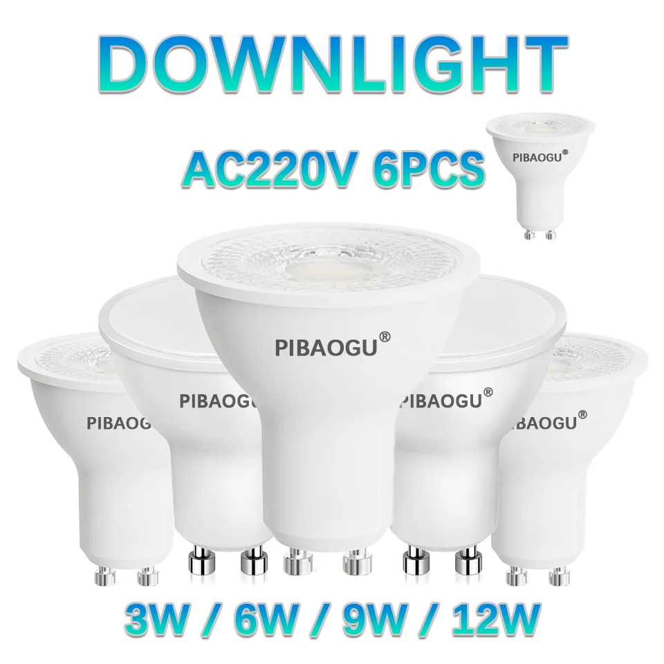 

6PCS LED Bulb GU10 AC220V Lampada 3W-12W 120/38 Degrees LED Lighting No flicker Replace 50W Halogen Spotlight led light For Home