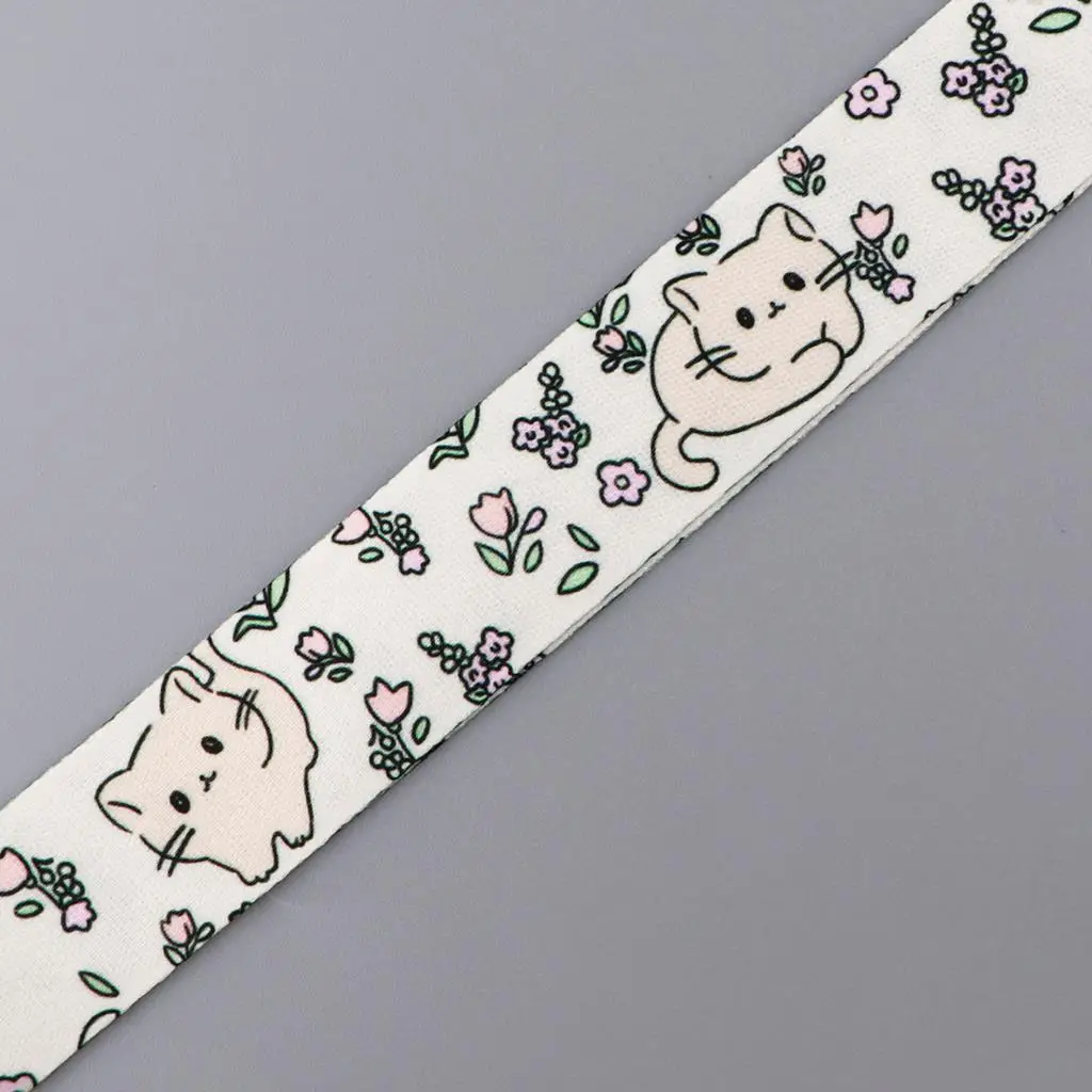Cute Flowers Cat Lanyard for Key ID Card Gym Cell Phone Straps USB Badge Holder DIY Hang Rope Lariat Lanyard Phone Accessories view 6