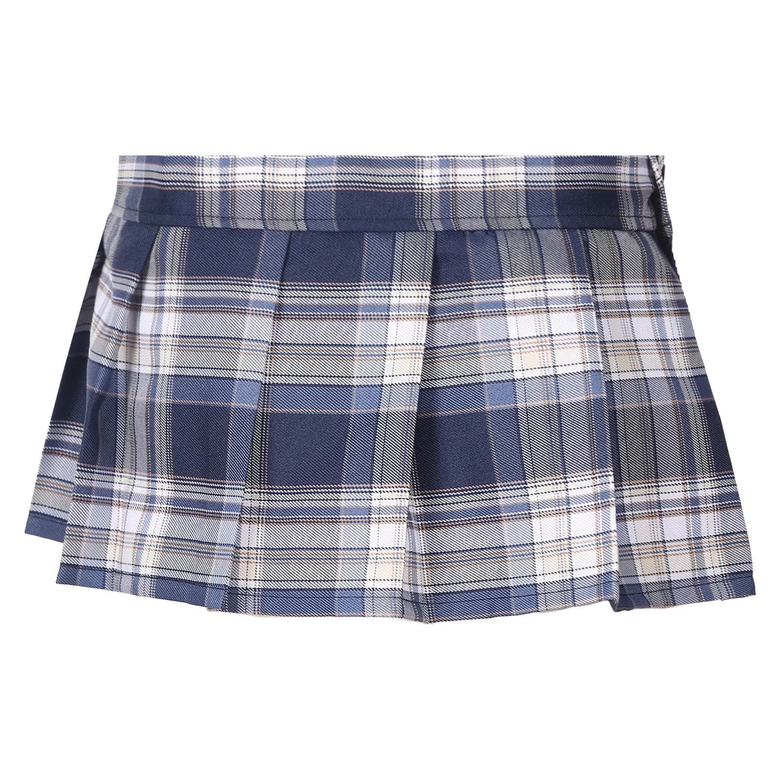 Rok Mini Jk Kotak-kotak Siswi Pakaian Tidur Wanita Seksi Rok Permainan Peran Siswa Rok Mikro Berlipat Penutup Bikini Pinggang Tinggi