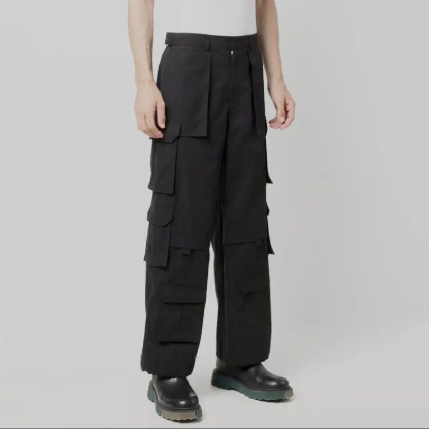 

Spring And Autumn Men's Casual Cargo Pants Handsome Straight Trousers Loose All-Match Mid-waist Multi-Pocke Overalls 27-46