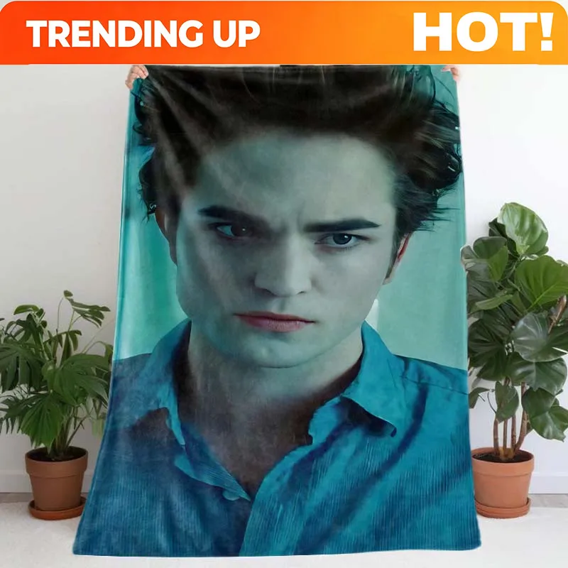 Customize Edward Cullen Flannel Blanket - Ultra-Soft, Warm & Non-Irritating, All-Season Use, Reusable, Perfect for Living Room,