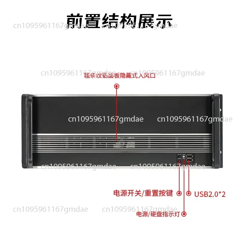 4U chassis aluminum panel short 350 deep ATX main board desktop power supply rack type industrial control computer chassis