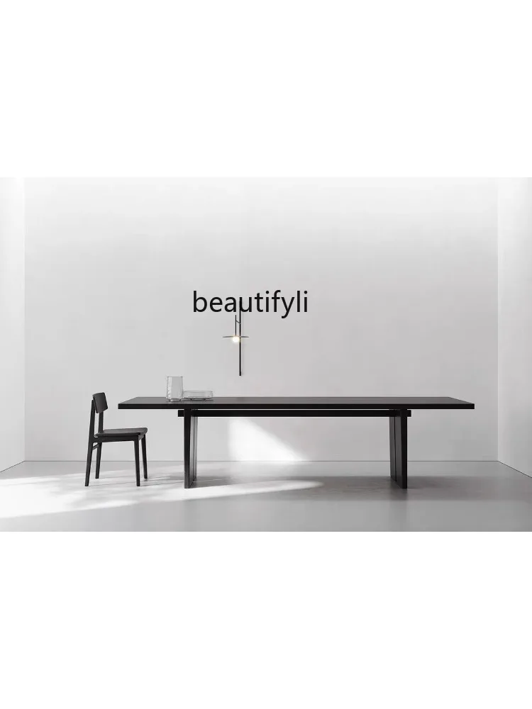 Light Luxury Minimalist Solid Wood Conference Office Long Table Creative Workbench Industrial Style Conference Table