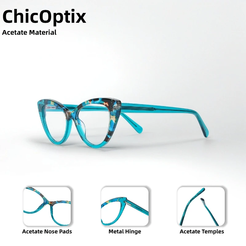 

Роскошные женские оптические очки в стиле кошачий глаз в стиле ретро, модный брендовый дизайнерский дизайн, высококачественный женский ацетатный материал