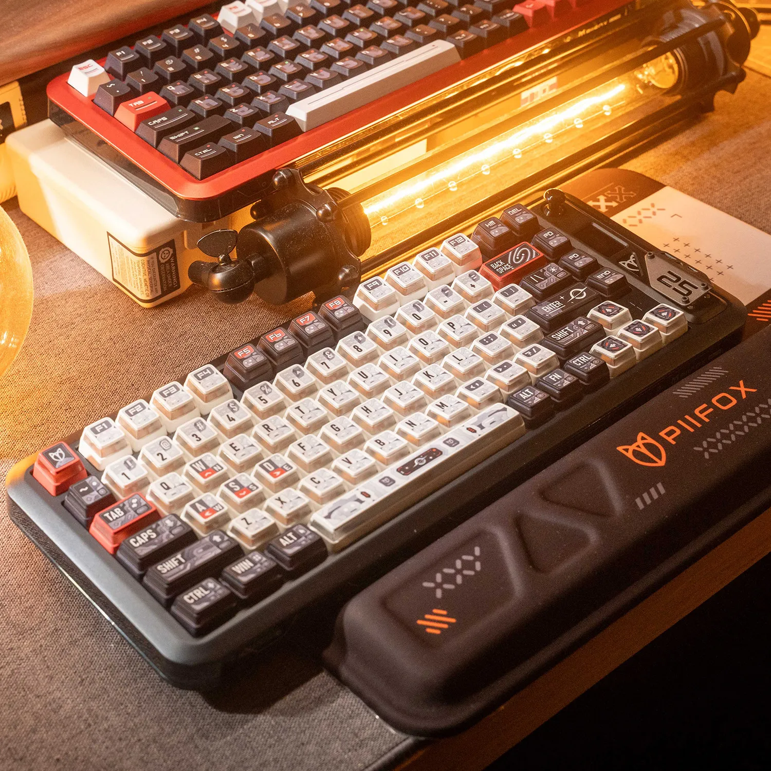 PIIFOX HDL-XJMH PC Keycaps PBT Transparent Five Sided Thermal Sublimation Keyboard Keycaps Transparent Customization Accessories