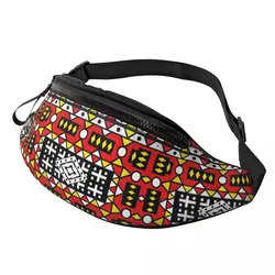 Kizomba Samakaka Ankara Print Fanny Pack for Travel Hiking Women Men African Wax Design Crossbody Waist Bag Phone Money Pouch