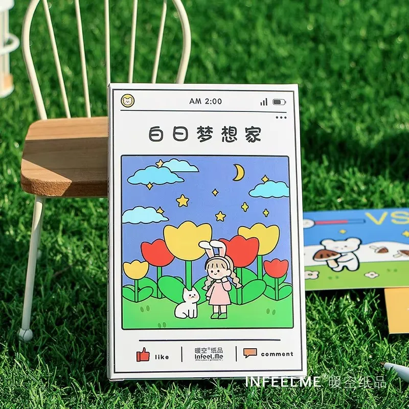 30PCS Daydreamer Series Postcard Set - DIY Hand Painted Watercolor Boy and Girl Greeting Cards Message Card