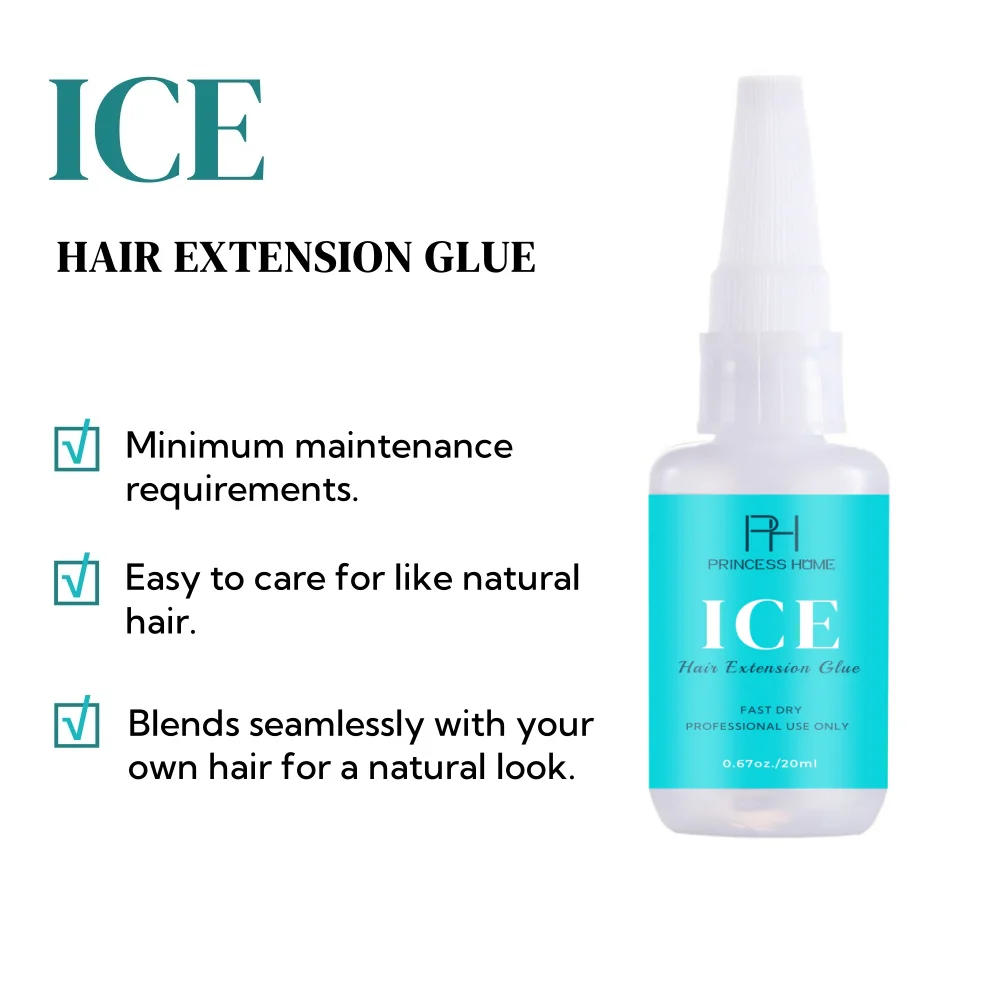 Haarverlängerungskleber-Gel-Sets mit Figer-Handschuhen, unsichtbare Haarverlängerungskleber, 20 g, Aktivator-Entferner, 50 ml, für eiskalte Verklebung – Detail 2