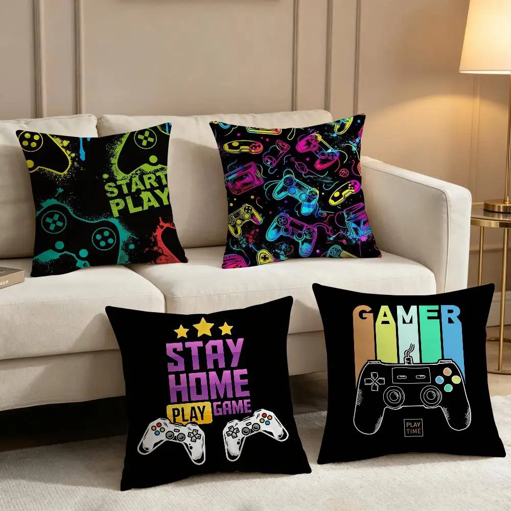 Hot Colorful Game Gamepad Comfortable soft Pillow Case for Sofa Living Room Home Decor Protective Covers