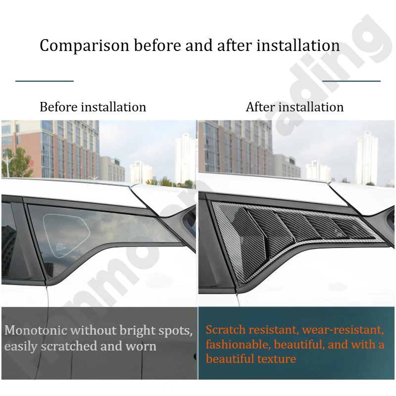 for Geely Coolray 2019~2025 Rear window louver stickers/rear triangular glass window trims/modification accessories